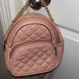 Mini quilted backpack pink